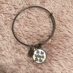 It is what it is silver Alex and ani bracelet